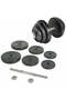 Plastic dumbbell filled with cement, 20kg - 2
