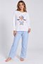 Women's Long Sleeve Teddy Bear Printed Pajama Set 100% Cotton