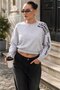 Women's Oversize Short Sweatshirt with Sleeve Print Detail Cty-Şml-265140