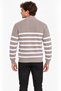 Men's stand collar half zippered striped thessaloniki knitwear sweater - beige - 3