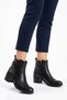 Yupelas Side Buckle Zipper Genuine Leather Women's Heeled Boots Black Skin