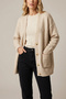 Women's Oversize Long Sleeve Soft Textured Basic Knitwear Cardigan with Buttoned Pockets - 2
