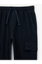 Canvas Slim Fit Jogger Pants with Belted Waist, Cargo Pockets and Elastic Cuffs - 3