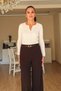 Belted Crepe Palazzo Pants - 8