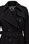 Double-Breasted Collar, Epaulettes, Belted Black Trench Coat 12528 - 5