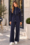 Zippered Modal Double Suit N8291 Navy Blue - 3