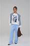 White Blueberry Printed Long Sleeve T-Shirt Suitable for Hijab