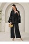 Stylish Outfit; the Double-Breasted Top Offers a Very Noble Look with a Waist-Tie Detail and Flared Sleeves. It Goes Well with Everyday Combinations When Paired with Wide-Leg Pants. *(150 Characters)* - 3