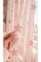 Pink Star Patterned Luxury Children's Room Tulle Curtain