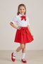 Girls' Red Scarf Short-Sleeved Pearl Shirt Beaded Skirt April 23 October 29 Show Outfit - 2