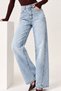 Women's Wide Leg Light Blue Baggy Jeans - 6
