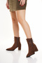 Women's Thick Heeled Suede Zipper Boots