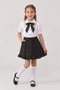 Girl's Black Ribbed Scarf Shirt Ruffle Pocket Skirt 23 April 29 October Show Outfit - 2