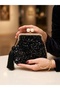 16X16 cm Sequined Sparkling Evening Dress Bag Gold Color Chain and Clip, Lightweight Bag - 2
