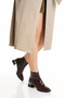 Short Thick Heeled Elastic Boots with Buckle - 5