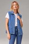 Women's Oversize Pocketed Ice Blue Denim Vest - 4