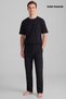 Egyptian Cotton Men's Double Bottom Pajamas Printed Gray-Black - 5