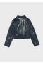 Navy Blue Girls' Patent Leather Jacket 7435 - 4