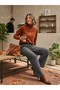 Women's Autumn Winter Season Comfortable Cutout Camisole Ribbed Knitted Trousers - 2