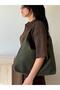 Women's Suede Zakkum Model Casual Shoulder Bag with Knitted Detail - 6