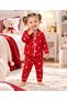 Red Star Patterned Girls' and Boys' Pajama Set, 3-6 Years Old, 100% Cotton - 5