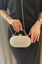 Women's Gold Color Glittering Stone Evening Dress Bag - Stylish Evening and Event Bag with Metal Handle - 3
