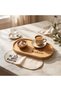3-Piece Special Design Bi Coffee Presentation Set - Bamboo Presentation Plate, Mini Bamboo Turkish Delight Bowl, and Embroidered Napkin - 5