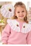 Girl's Lace Collar Strawberry Embroidered Tracksuit Set for Ages 1,2,3,4 - 4