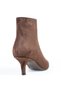 Women's Brown Pointed Toe 6.5 cm Kitten Heel Side Zipper Suede Ankle Boots - 7