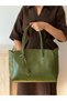 Women's Mila Model Shiny Leather Shoulder Bag - 4