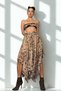 Beige Zebra Pattern Asymmetric Skirt - 2