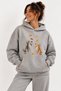Cat Print Sweatshirt – Cute Cat and Autumn Leaves Pattern Casual Oversized Sweatshirt Hoodie