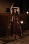 Wine Jamdani Cowl Dress with Shrug - 2