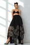 Silver Shimmering Lace Asymmetric Skirt - 2