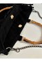 Riva Women's Suede Handbag with Tassels, 3D Flower Detail, Bamboo Handle, Detachable Chain Strap - 4