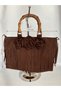 Riva Women's Suede Handbag with Tassels, 3D Flower Detail, Bamboo Handle, Detachable Chain Strap - 2
