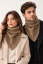 Milky Brown Hand Knitted High Neck Triangular Neck Scarf Lookalike Women's Men's Unisex Winter Neck Scarf - 4