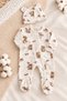 Baby Boy Deer Patterned 4 Piece Jumpsuit Set with Snap Fasteners 2 Jumpsuits 2 Hats Cotton - 3