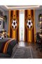 Yellow Red Football Ball Starry Double Winged Background Curtain