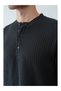Men's Ribbed Henley Collar Long Sleeve Sweat Shirt - 3