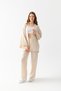 Zen Elegance Women's Kimono Set - Wide Leg Linen Textured Top and Bottom Summer Women's Set - 3