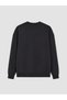 Özmarka New Season Black Crew Neck Printed Men's Sweatshirt - 7