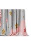 Gray Floor Moon Princess and Cat Pattern Double Winged Background Curtain - 3