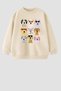 Girl's 3 Thread Fabric Cotton Dog Printed Sweatshirt