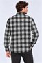 Men's Plaid Checkered Batik Washed Shirred Long Sleeve Regular Fit Lumberjack Shirt - Black Mariposa Sec - 4