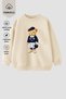 Girl's 3 Thread Fabric Cotton Teddy Bear Printed Sweatshirt - 2