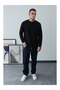 Men's Ribbed Henley Collar Long Sleeve Sweat Shirt - 5