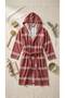 Peshtemal Bathrobe - Hooded Karatezgah Woven Striped Unisex Bath, Spa and Beach Robe - 5