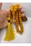 10.3/15 mm Almarey Ottoman Metaphor Teker Model Rod Crimped Amber Prayer Beads - 3