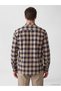 Esvab • Modern & Distinctive Standard Fit Checkered Embroidered Gabardine Men's Shirt - 4